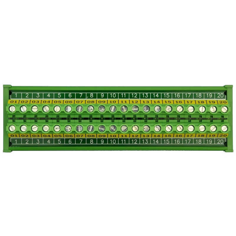 Electronics-Salon DIN Rail Mount 20 Position 30A / 300V Screw Terminal Block Distribution Module. - Image 3
